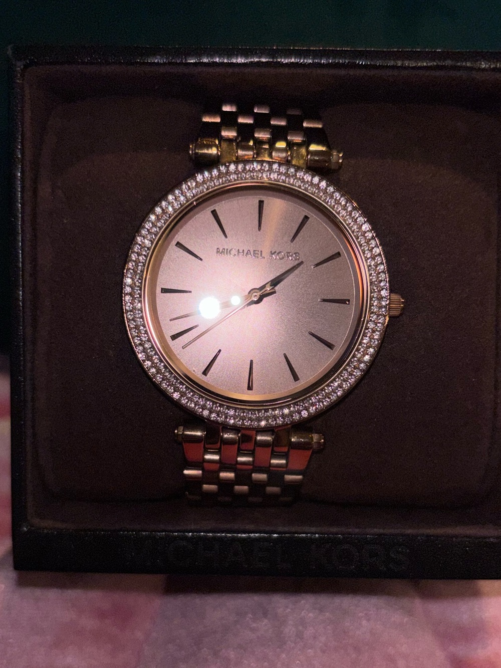 Michael Kors Rose Gold Crystal Bezel Women's Watch